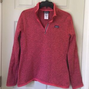 Patagonia Women's Pink Heathered 1/4 Zip Fleece Pullover